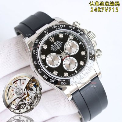 Clean Factory Rolex Daytona 4131 Black Face Watch